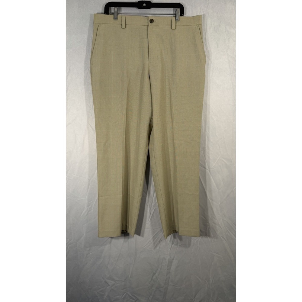Golf Pants Izod‎ Men's 36x30 Beige Khaki Lightweight Classic Plaid Style Pattern